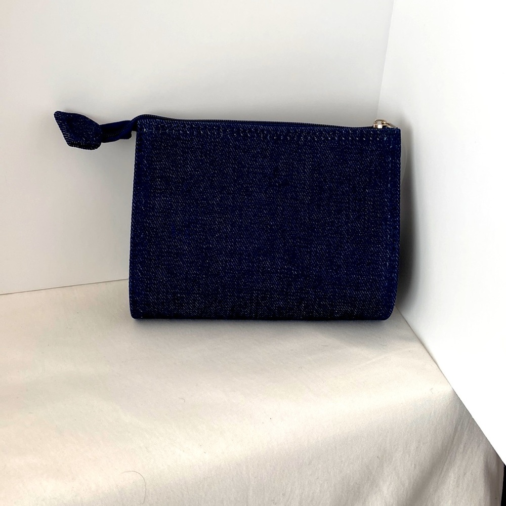 Small denim cosmetics bag